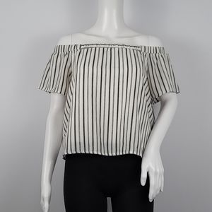 Doe & Rae Striped Off The Shoulder Top